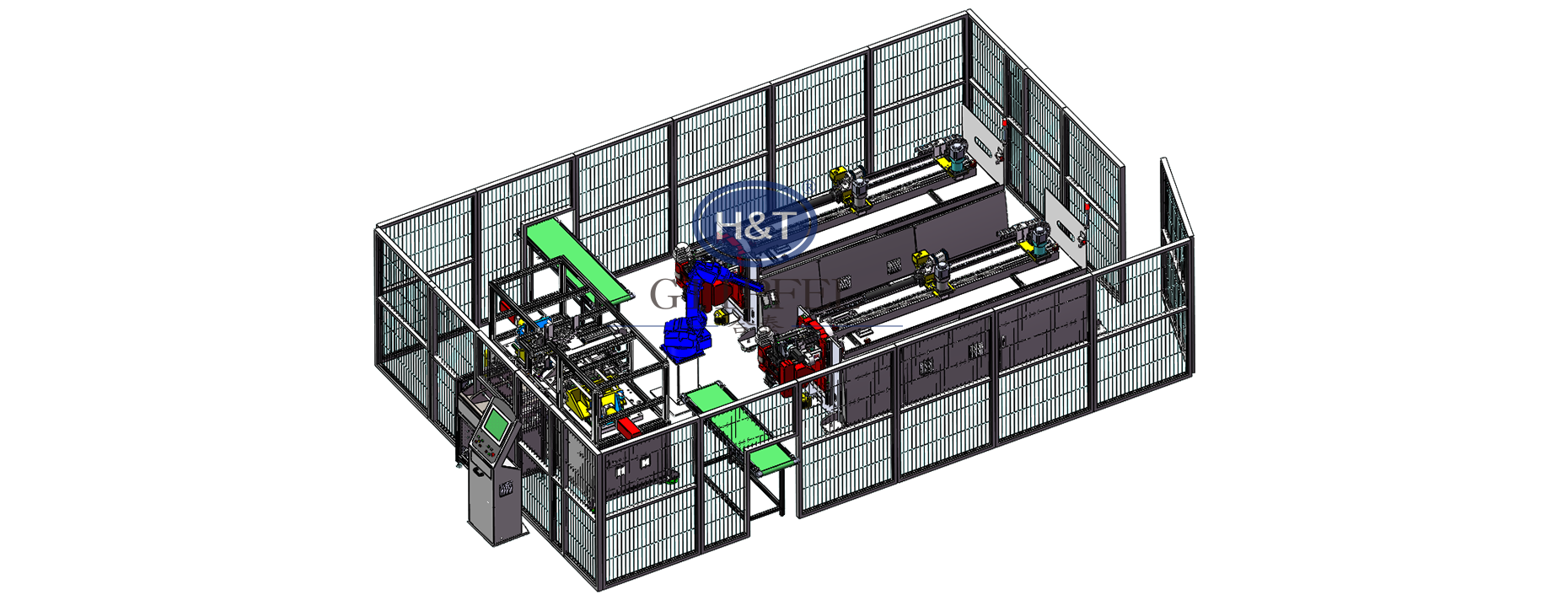 Double-end upsetting pipe bending automatic line